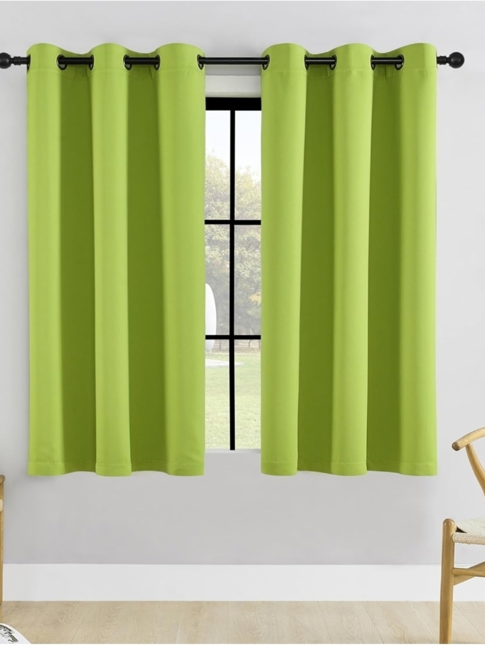 Lime Green Blackout Grommet Curtain Panel - Home Accents
